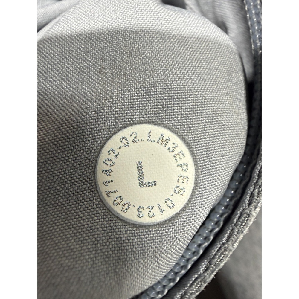 Lululemon Athletica Hoodie Mens Large Gray Pullover Zip Pockets Reflective Logo - Picture 4 of 8
